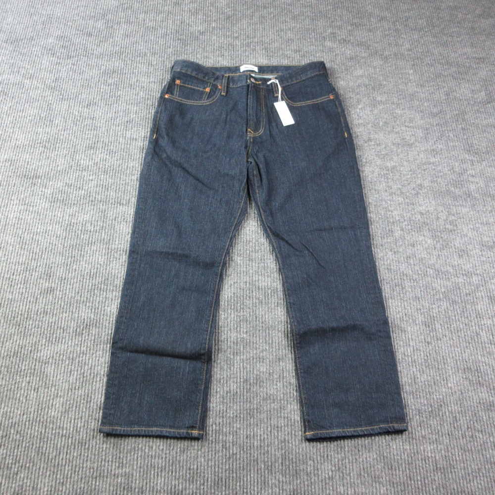 Abbreviated Jeans Mens 34x26.5 Blue Standard Straight Indigo Rinse 32x29.5* NWT